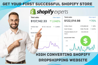 do shopify website development, shopify store design, shopify dropshipping store