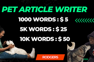 write pet blog for your dogs, cats and animal articles