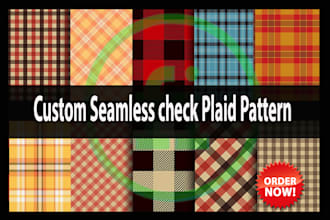 create any kind of textile check plaid seamless pattern