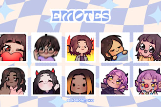 create cute chibi emotes for twitch, discord, etc