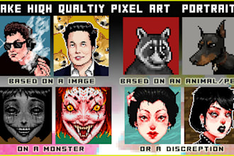make a high quality pixel art avatar or portrait for you