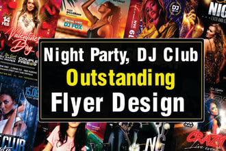 outstanding, bar, dance club, dj club, motion night party flyer