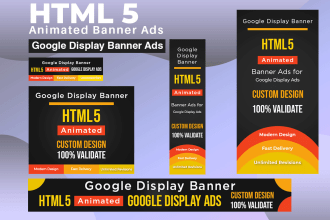 design animated HTML5 banner ads or google banner ads