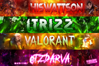 design youtube banner, gaming banner, twitter header, twitch