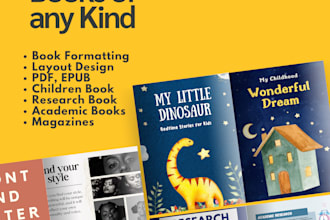 design books, interior layout, magazines, and children books
