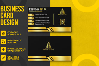 do creative minimal  luxury business card design in 24h
