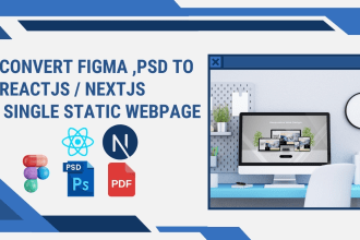 convert your figma to react static webpage design