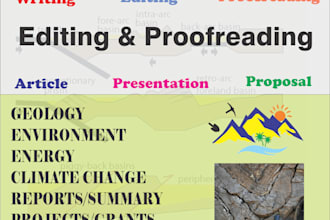 edit and proofread geosciences manuscripts, reports, books