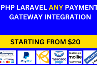 integrate payment gateway in php laravel website