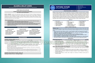 provide executive resume writing, resume design and cover letter service