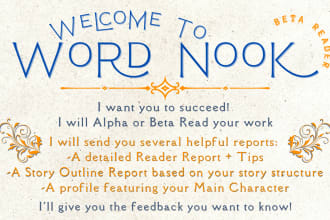 alpha or beta read and give deep feedback