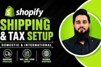 setup shopify shipping and tax, domestic and international shipping and tax