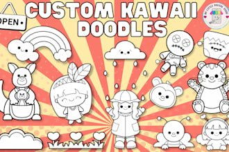 draw custom kawaii doodle and coloring pages that are unique