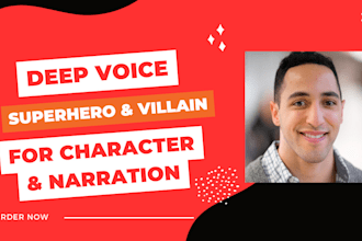 record superhero, villain, or character voice over