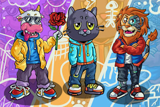 draw custom mascot illustration or cartoon character