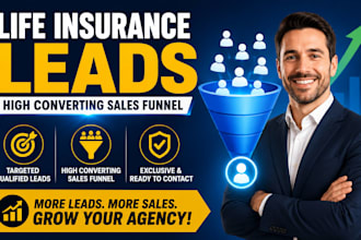 generate exclusive life insurance leads with high converting sales funnel