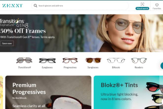 design shopify ecommerce, website for eye glasses, eye glasses repair, optician