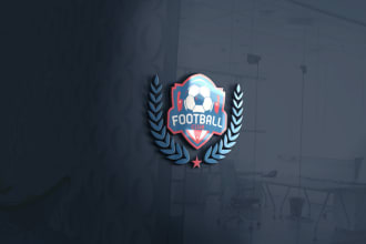 design football, baseball, basketball, hockey sports logo