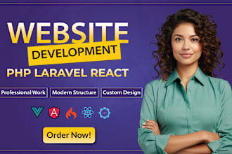 develop a professional website using PHP, laravel and react js