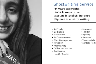 professionally create and ghostwrite ebook and book for you