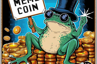 draw meme coin art, crypto meme coin art,