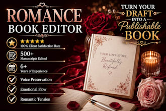 transform your romance manscript into a polished, publication ready book