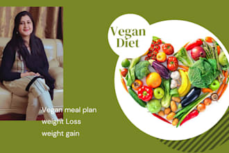 make customized vegan and vegetarian diet plans, meal plans for you