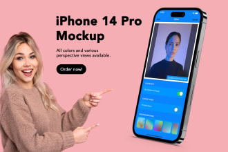 design your app mockups on iphone 14 pro in various angles