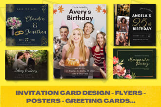 design greeting cards, posters, any party event invitations
