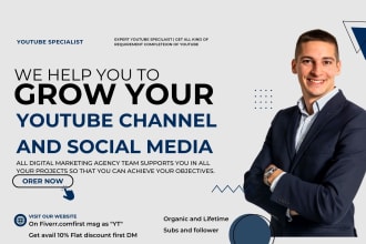 be your youtube ads expert and channel growth manager with SEO and setup manager