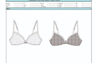design cad sketches and tech packs for lingerie