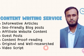 write SEO friendly informative and review articles for niche website