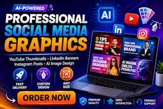 design youtube thumbnails and social media graphics