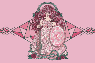 do digital stained glass art of your oc or fave character