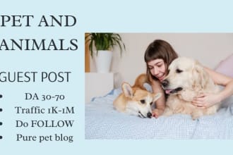 do pet and animals guest  on high da pet blog with do follow authority backlinks