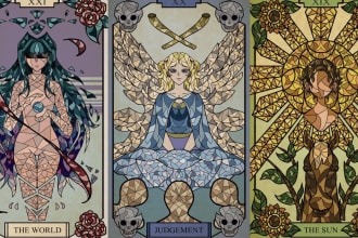 make you a custom stained glass tarot card design