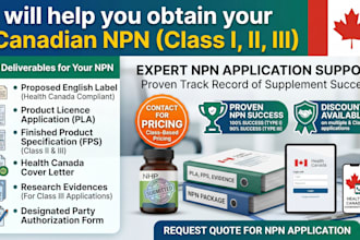 get npn from health canada for your supplement