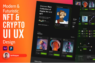 design nft landing page, nft marketplace, solana nft minting website