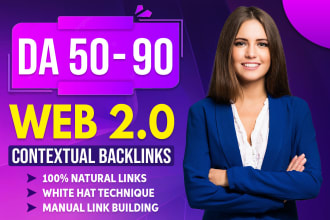 build high da dofollow web 2 0 contextual SEO backlinks manually