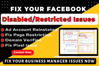 fix disable facebook business manager issues, fix ad account, setup fb ads