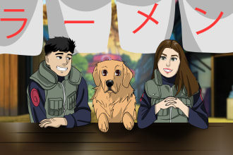 draw anime couple portrait