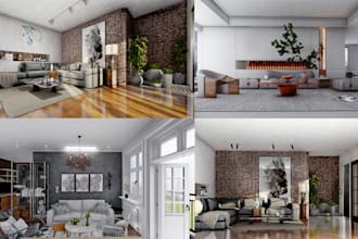 design and rendering realistic 3d interior design
