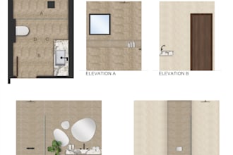 design bathroom, 2d details and photoshop render