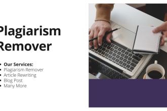 plagiarism removal, proofreading, editing, and rewriting articles within 12 hrs