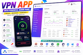 create an android vpn app with admin panel and ads