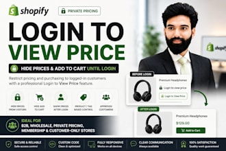set up login to view price for shopify products