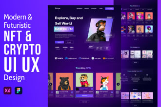 design nft landing page UI UX, crypto, blockchain UI