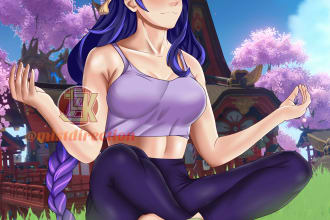 draw you a beautiful anime art of your oc or other character
