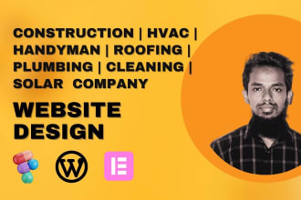 design moving plumber roofing construction handyman house cleaning website