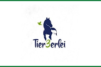 be draw your cat, dog or cute animal pet logo design